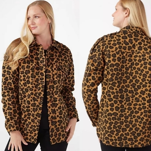 Badgley Mischka Jackets & Blazers - NWT BADGLEY MISCHKA LEOPARD SHACKET SIZE SMALL